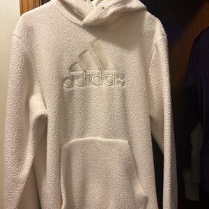 adidas Cream Sherpa Fleece Hoodie
